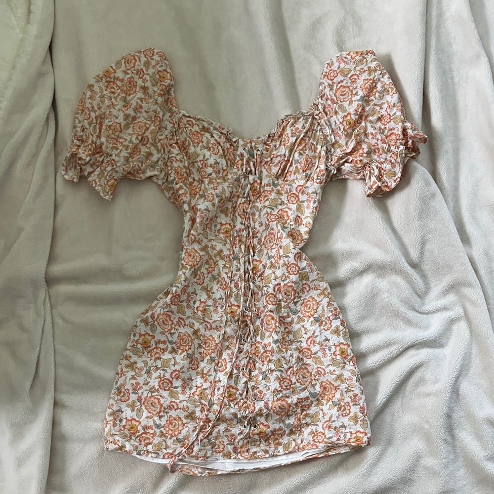 Forever 21 Pink and Orange Floral Dress